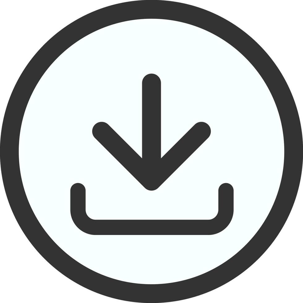 Simple Download icon. Download web button. Upload button. Load symbol. Round Vector illustration.