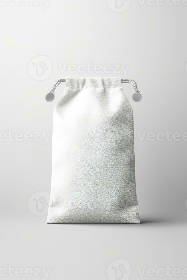 Packaging Bag Mockup White with shades white background, AI Generated photo