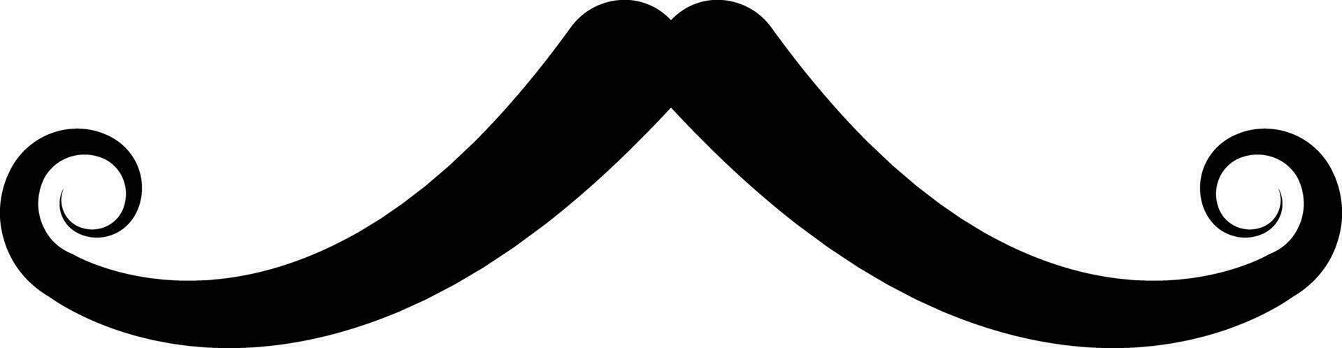 Mustache. Black silhouette of adult man mustaches. Symbol of Father day. Vector illustration. Moustache for men face