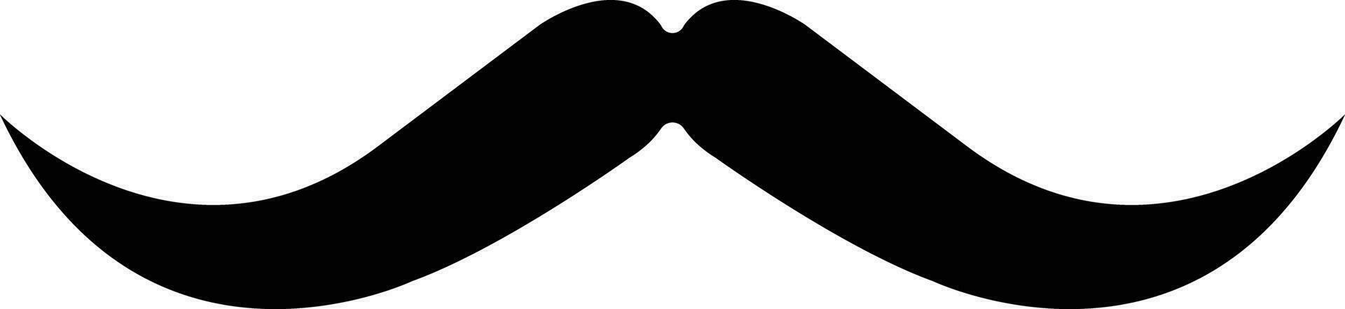 Mustache. Black silhouette of adult man mustaches. Symbol of Father day. Vector illustration. Moustache for men face