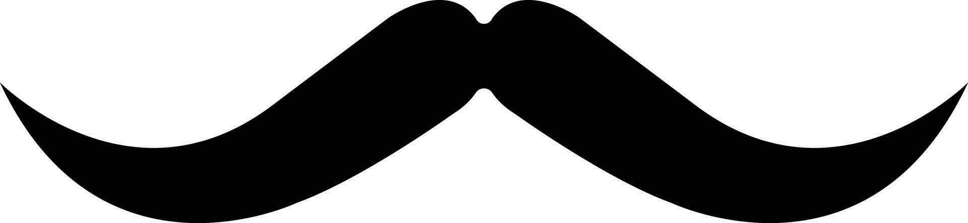 Mustache. Black silhouette of adult man mustaches. Symbol of Father day. Vector illustration. Moustache for men face