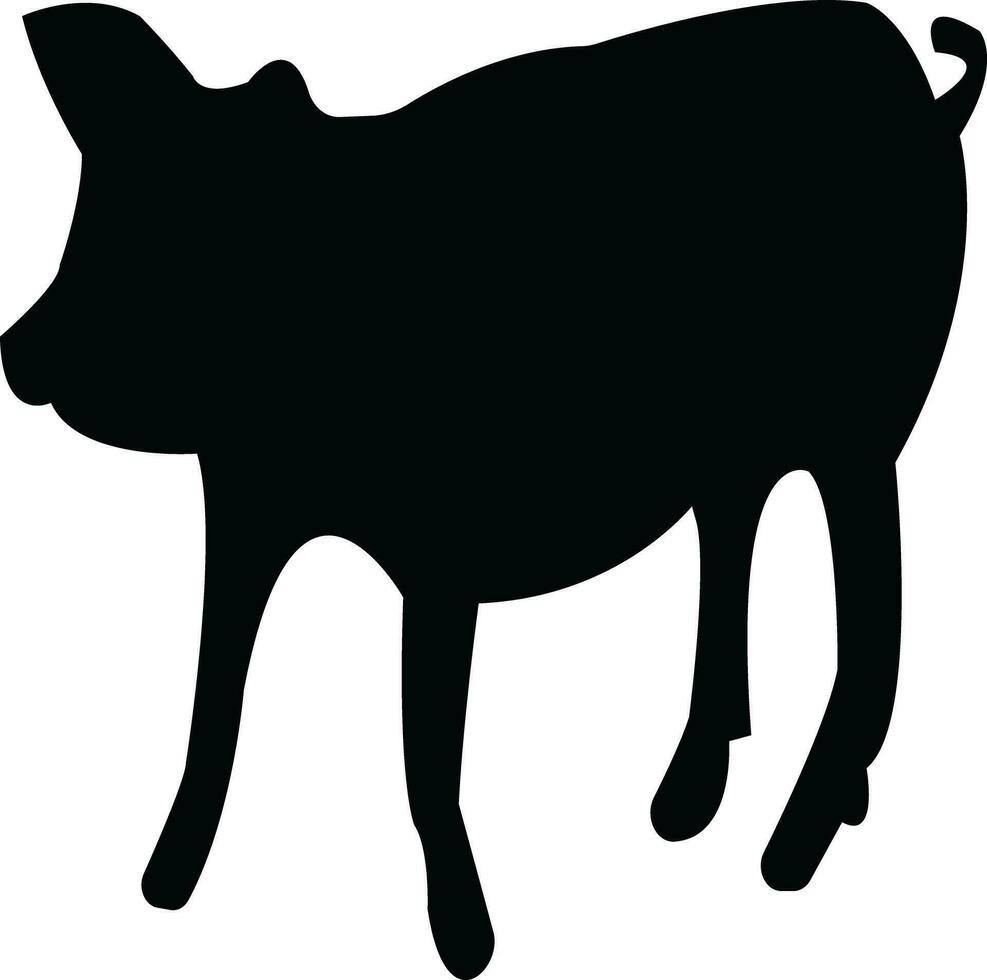 Happy pig day, A flat icon of pig animal vector