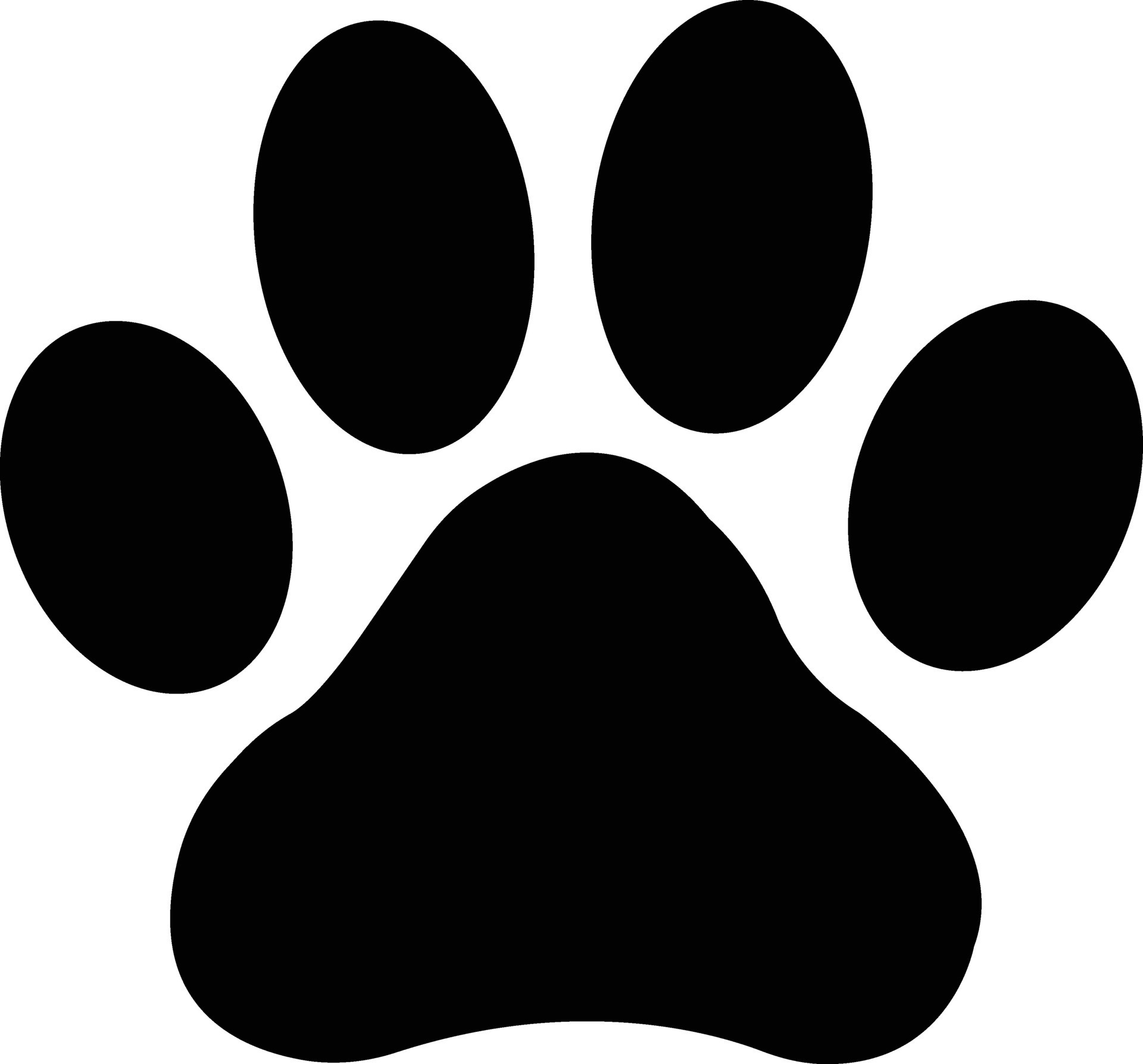 Paw print of dog, cat, puppy pet footprint, Animal foot print icon ...