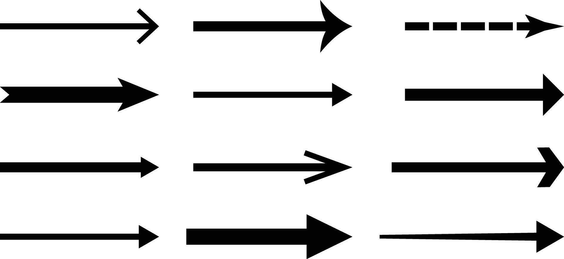 Set of arrow icon. Simple straight arrow mark icons. Group of pointer. Direction indicators. Arrow icon collection. Set different arrows or web design. Arrow flat style vector