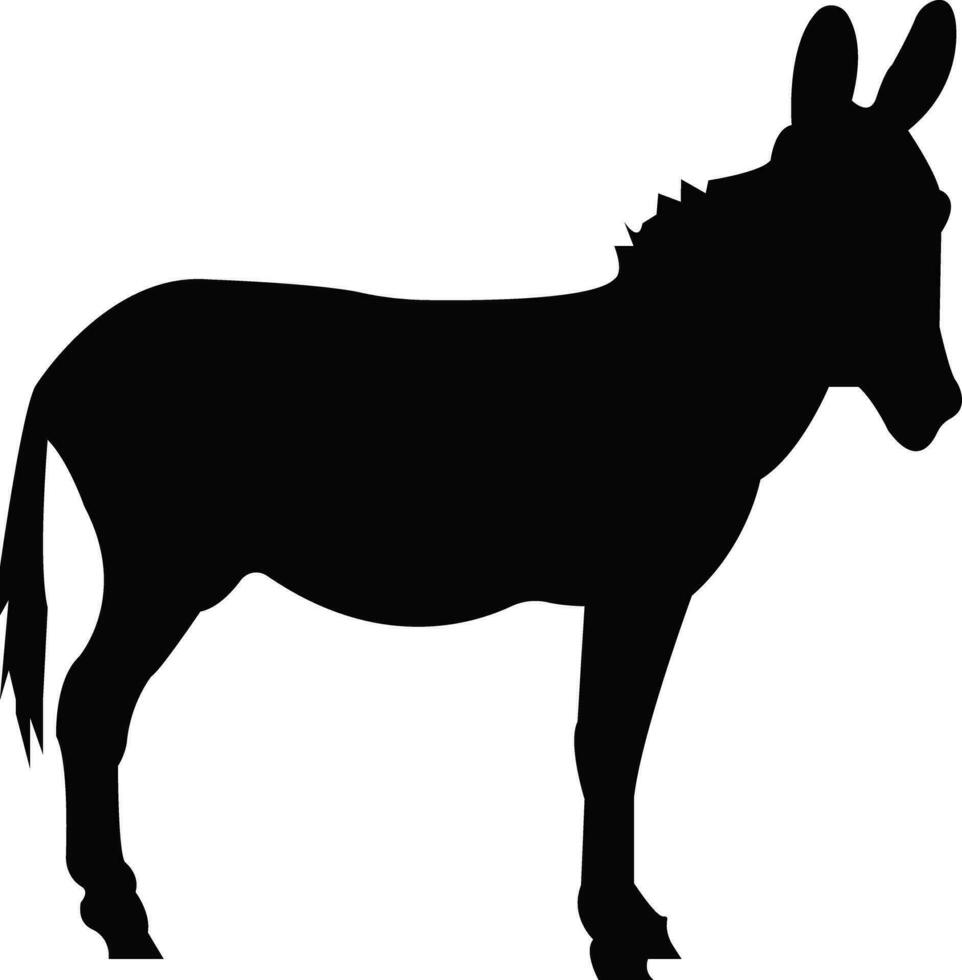 Donkey Icon, Vector, Silhouette wildlife design vector