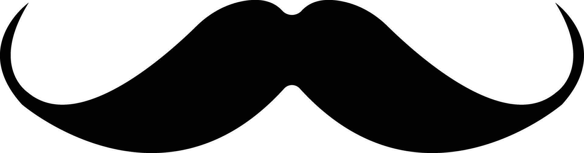 Mustache. Black silhouette of adult man mustaches. Symbol of Father day. Vector illustration. Moustache for men face