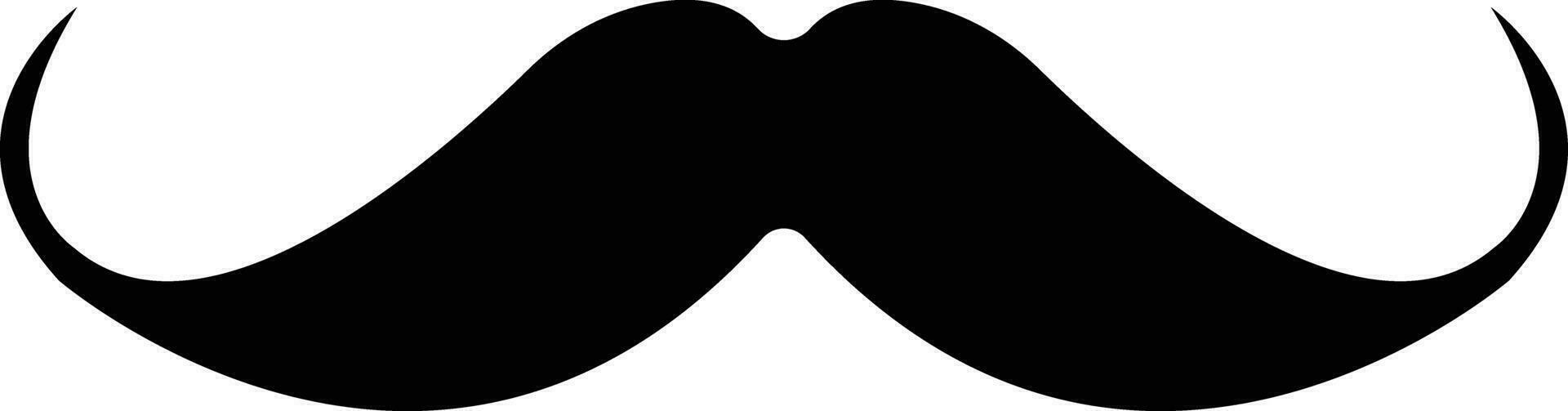 Mustache. Black silhouette of adult man mustaches. Symbol of Father day. Vector illustration. Moustache for men face