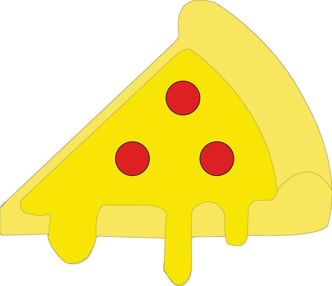 A piece of pizza slice icon with cheese vector