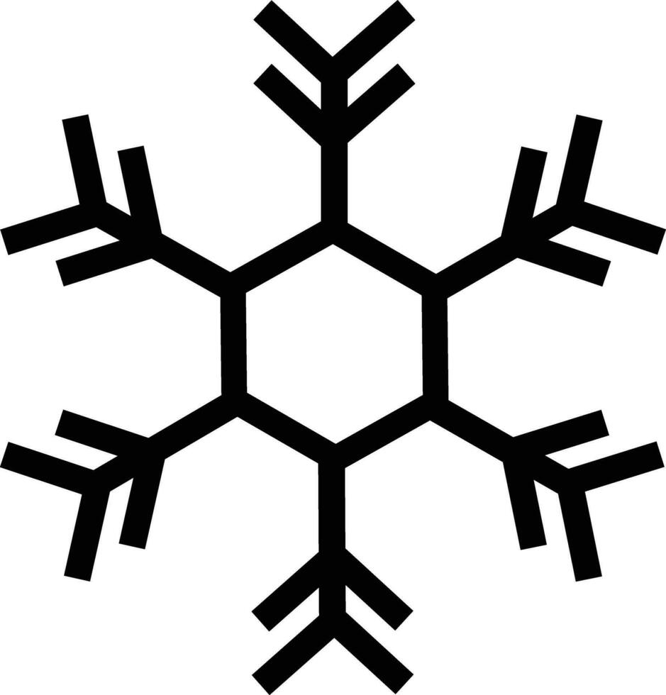 Snowflake winter vector icon. Snow falling symbol. Ice flack sign. Winter element. Pattern cold crystal