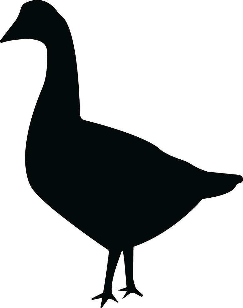 Duck black silhouette vector on a white background, duck icon illustration