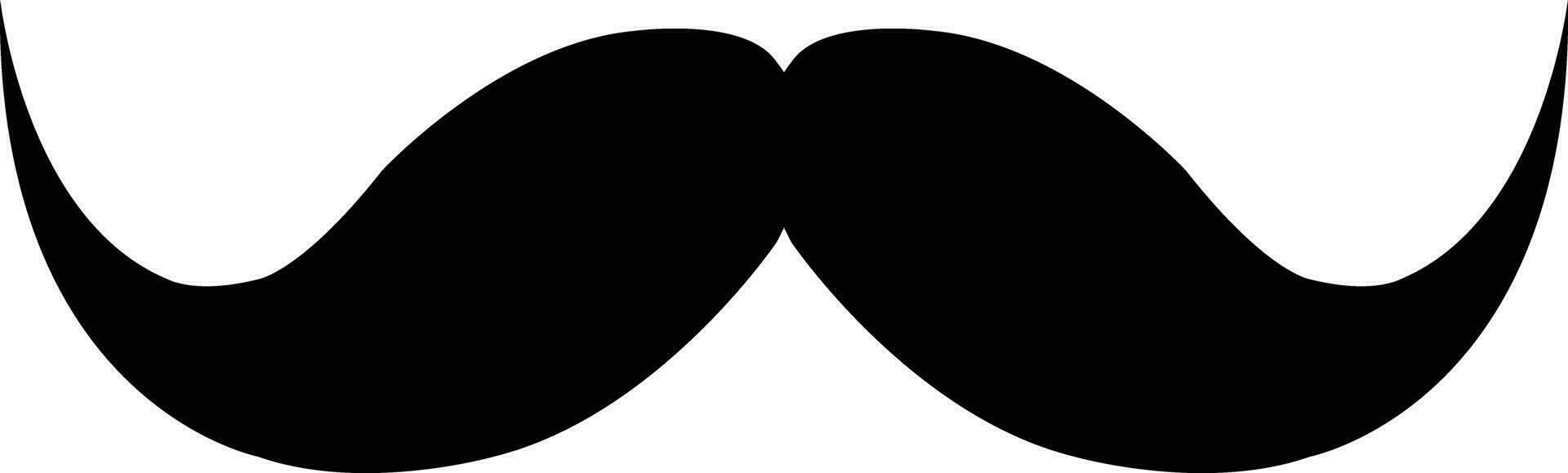 Mustache. Black silhouette of adult man mustaches. Symbol of Father day. Vector illustration. Moustache for men face