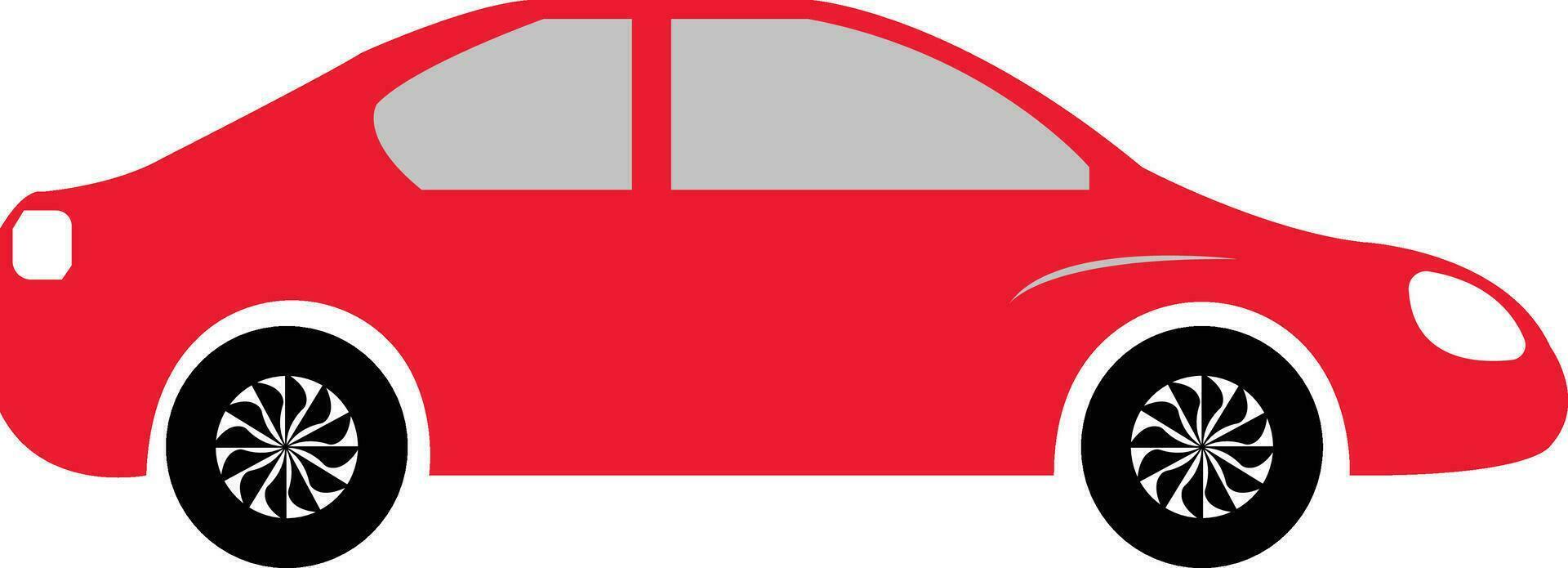 Car silhouette automobile vehicle in red vector