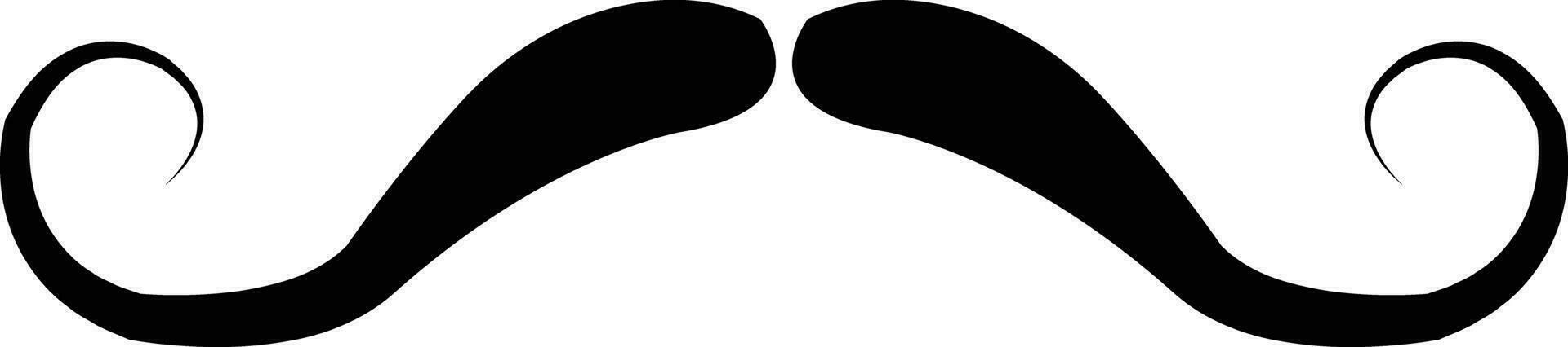 Mustache. Black silhouette of adult man mustaches. Symbol of Father day. Vector illustration. Moustache for men face