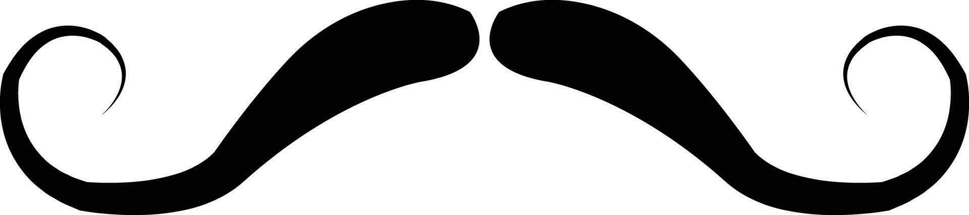 Mustache. Black silhouette of adult man mustaches. Symbol of Father day. Vector illustration. Moustache for men face