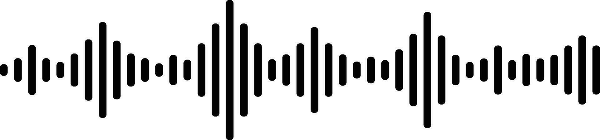 Sound and audio waves. Monochrome sound wave lines. Sound waves rhythm symbol. Volume audio scales lines. vibration and pulsing lines. Analog and digital audio signal. Music equalizer vector