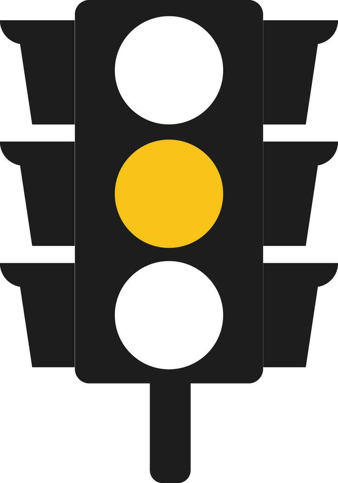 Yellow Traffic Light vector icon. Traffic signal sign. Wait signal Road Instruction, regulation symbol, traffic rules design element