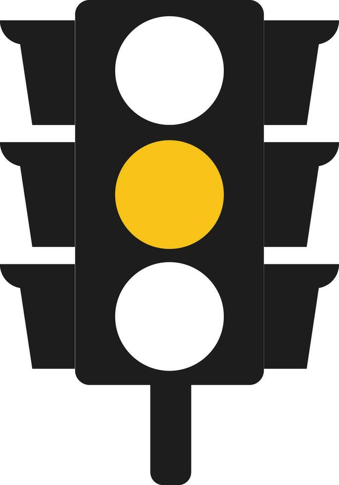 amarillo tráfico ligero vector icono. tráfico señal signo. Espere señal la carretera instrucción, regulación símbolo, tráfico reglas diseño elemento