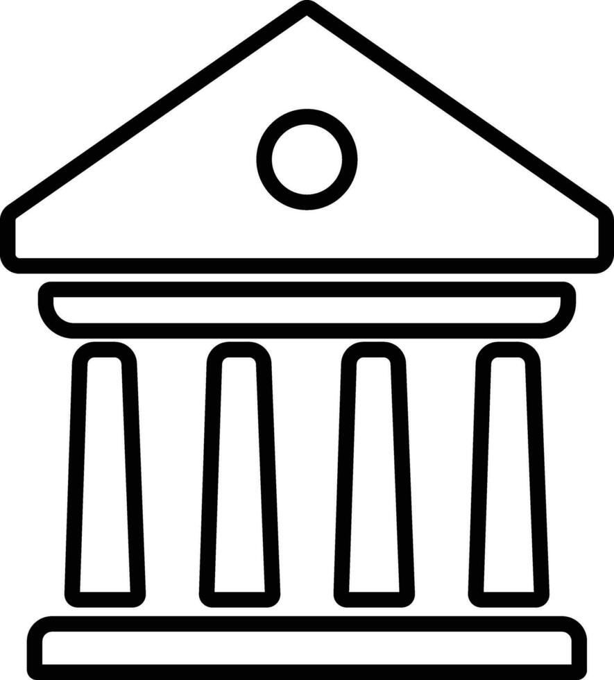 Bank building icon. Government building outline style. Building with columns. Historic building line symbol - stock vector. vector