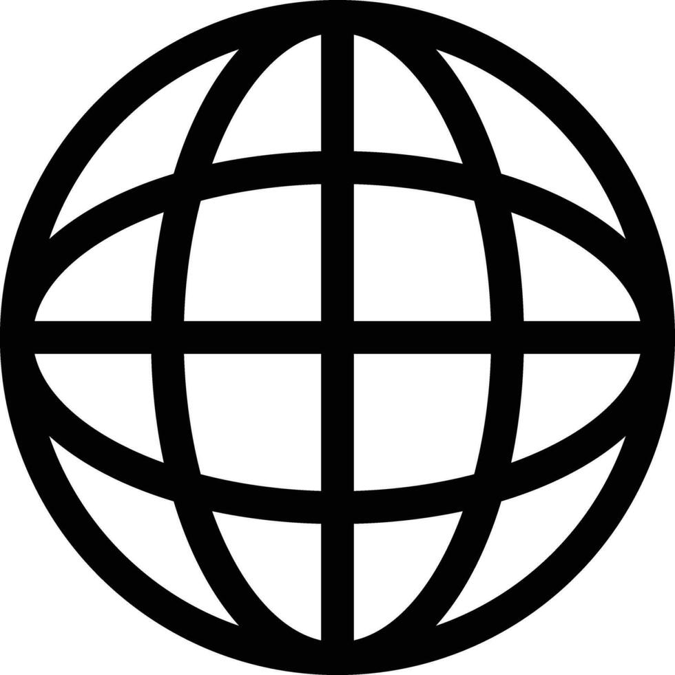 website or internet network line art icon symbol for apps and websites. world web icon www earth globe vector