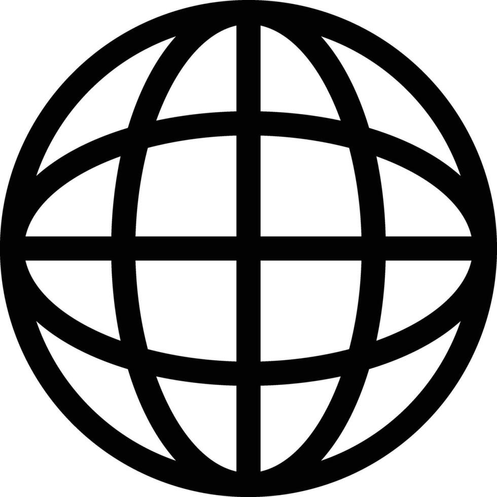 website or internet network line art icon symbol for apps and websites. world web icon www earth globe vector