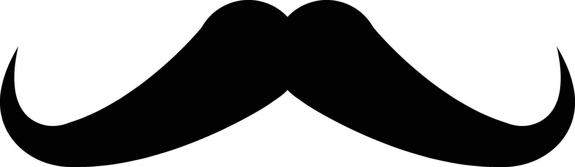 Mustache. Black silhouette of adult man mustaches. Symbol of Father day. Vector illustration. Moustache for men face