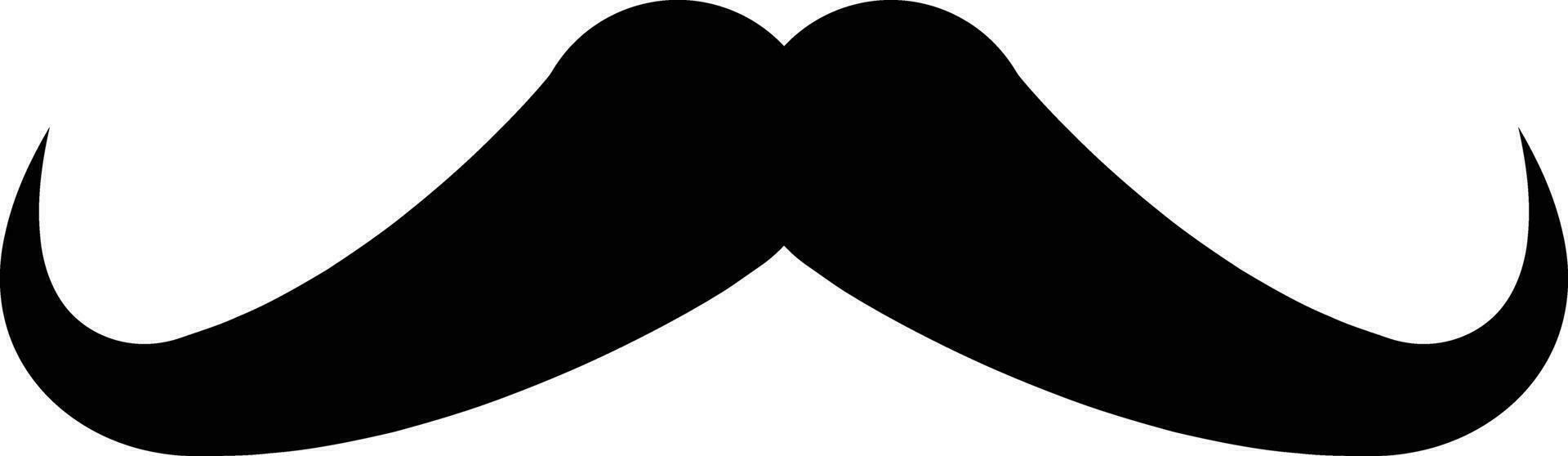 Mustache. Black silhouette of adult man mustaches. Symbol of Father day. Vector illustration. Moustache for men face