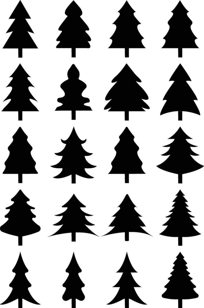 Set Various tree vectors. Forest and nature concept. Different tree symbols. Education and training poster design. Vector drawn for plant and tree presentation.