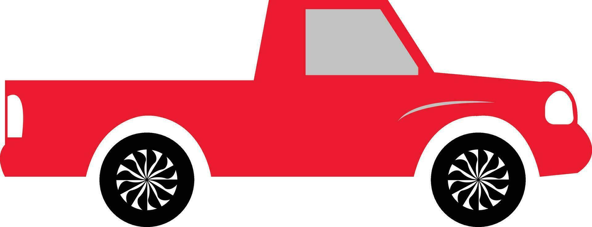 Car silhouette automobile vehicle in red vector