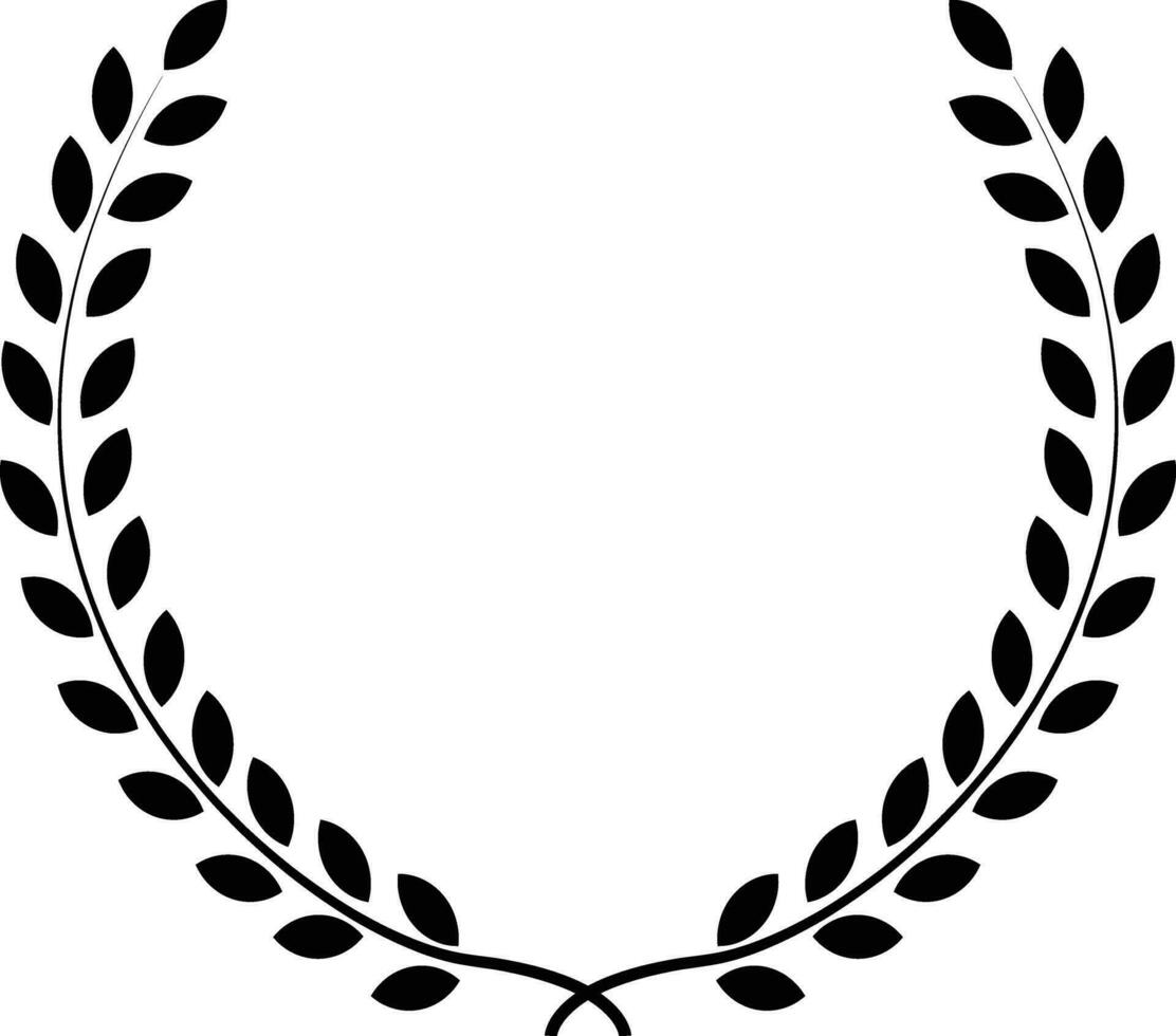 circular laurel foliate, wheat and oak wreaths depicting an award, achievement, heraldry, nobility Emblem floral Greek branch vector