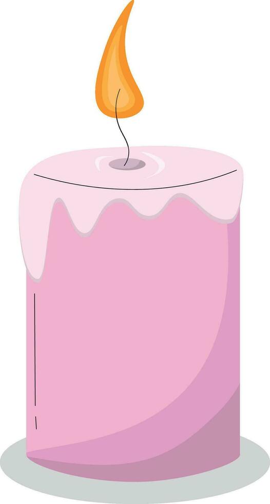 a pink candle with a flame on top vector