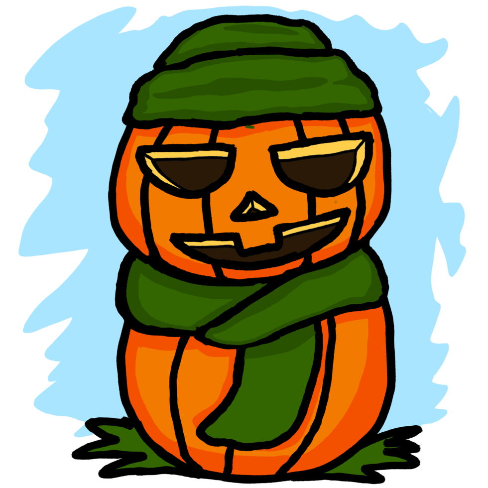 Halloween Pumpkin Head Cartoon Illustration For Sublimation Design png