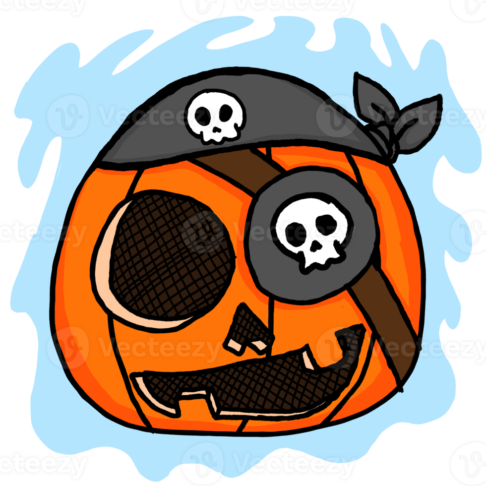 Halloween Pumpkin Head Cartoon Illustration For Sublimation Design png