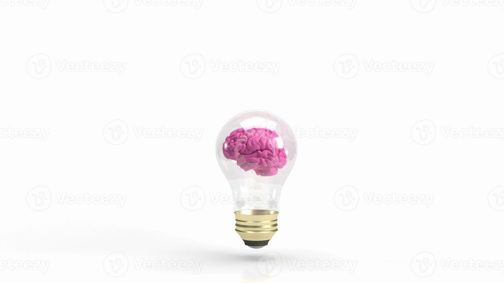 The brain in light bulb for creative or sci concept 3d rendering photo