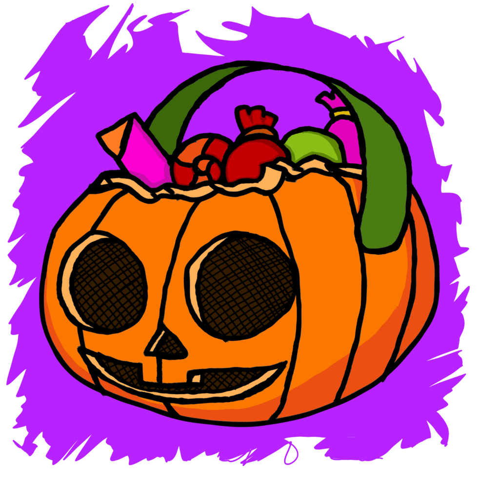 Halloween Pumpkin Head Cartoon Illustration For Sublimation Design png
