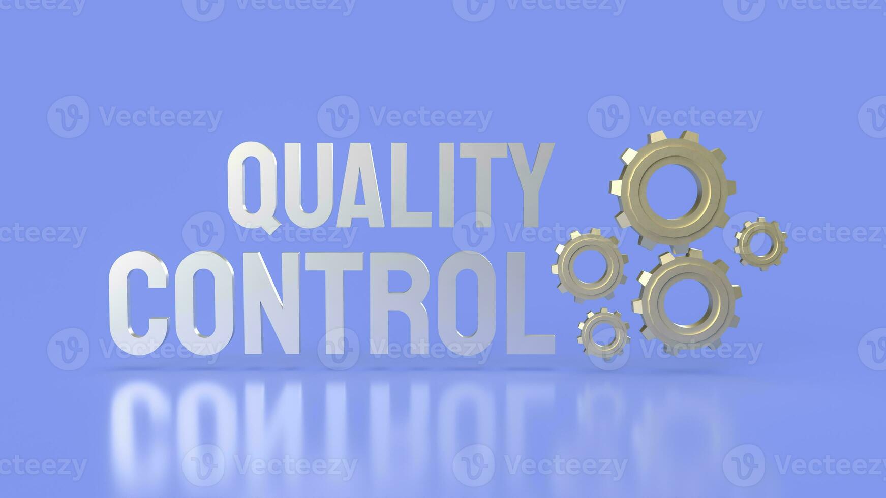 The  Quality control word and gear image 3d rendering photo