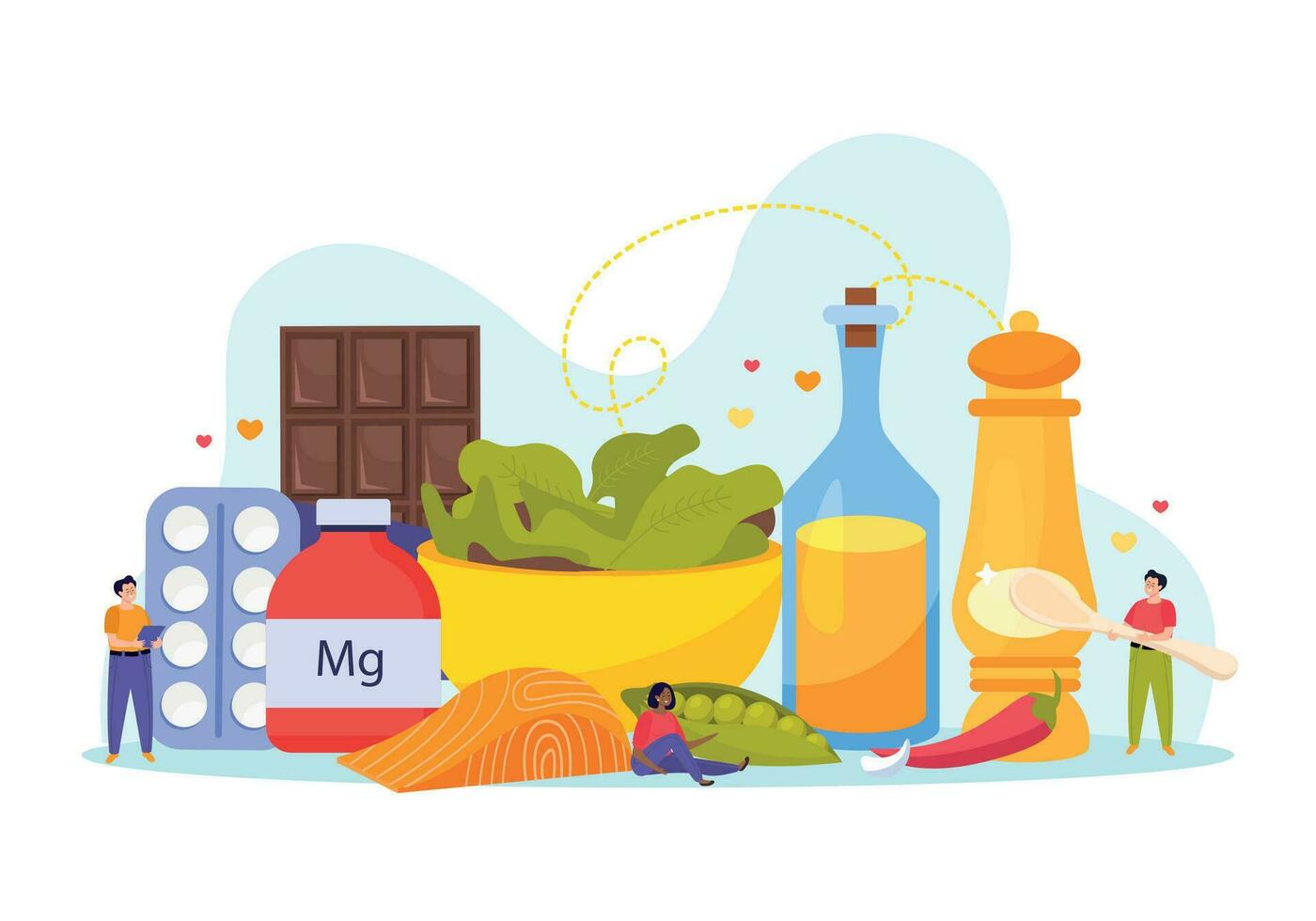 Magnesium Foods Composition vector