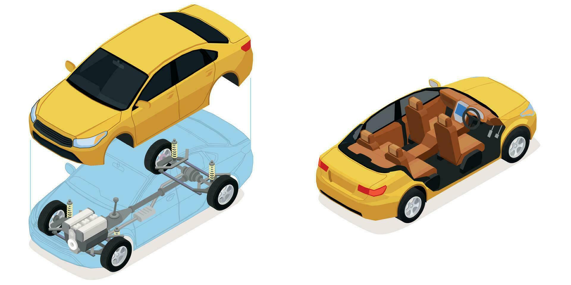 Car Parts Scheme Composition vector