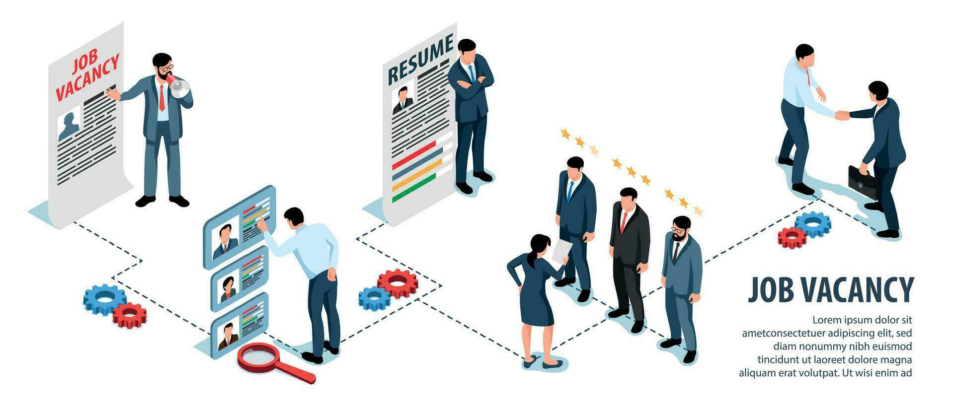 Job Vacancy Isometric Infographics vector