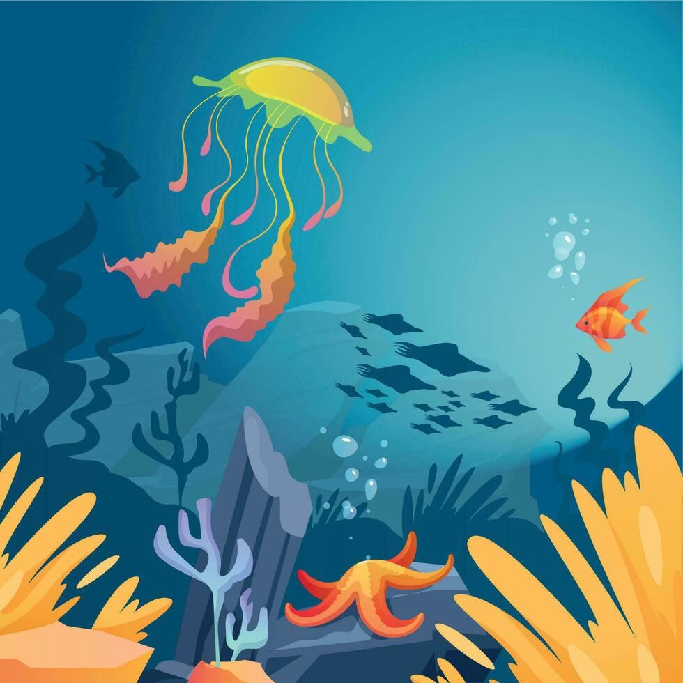 Underwater Cartoon Background vector