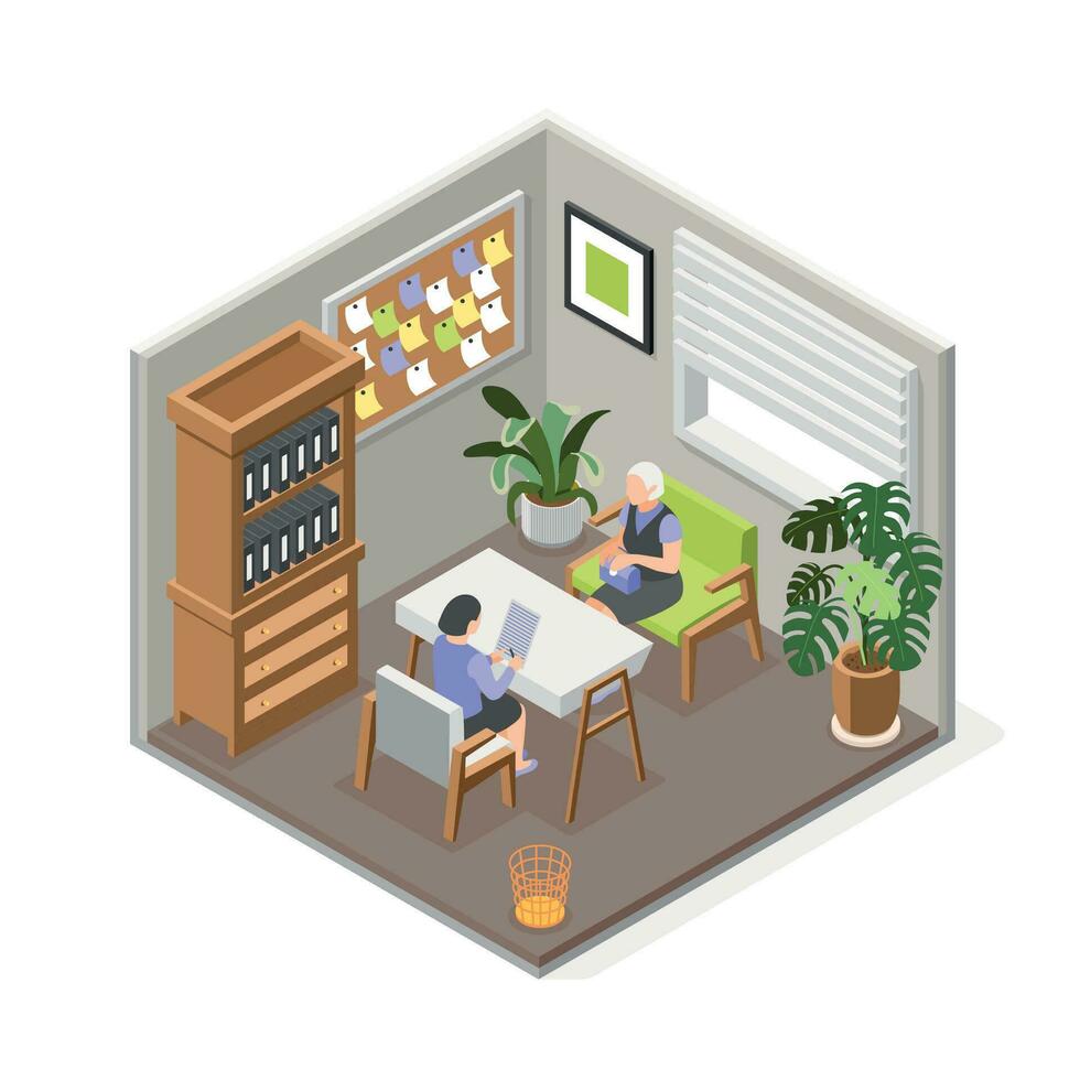 Social Insurance Isometric Composition vector