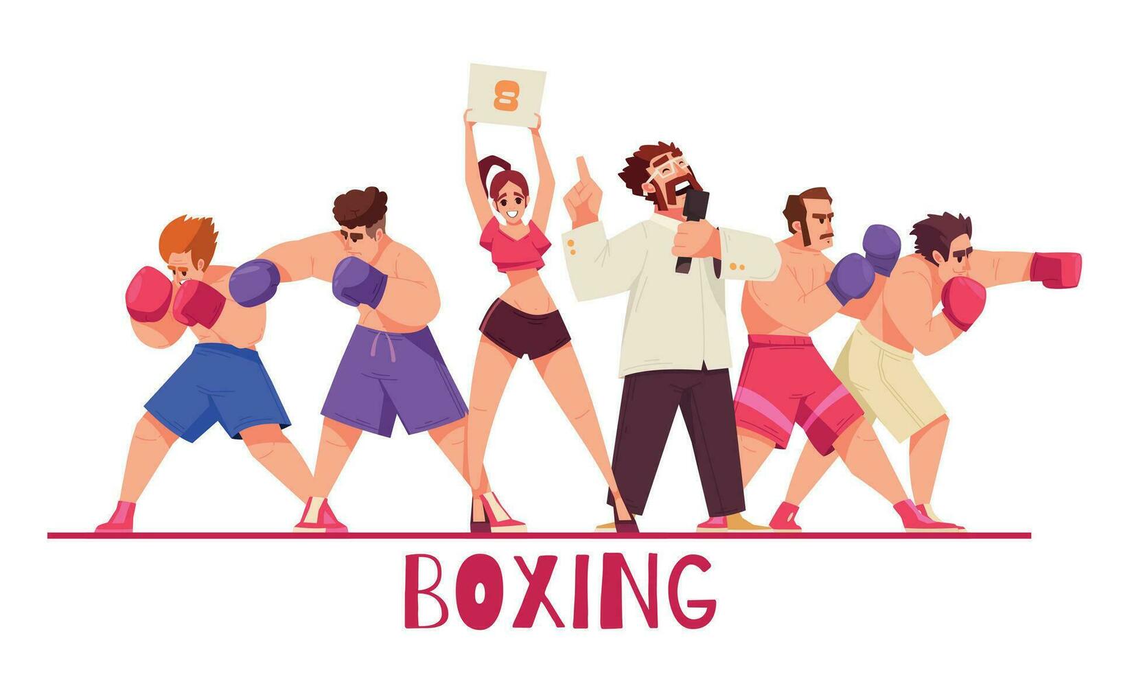 Colored Boxing Composition vector