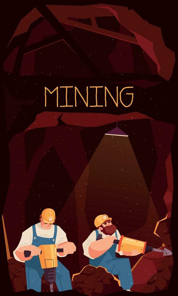Mining Colored Poster vector