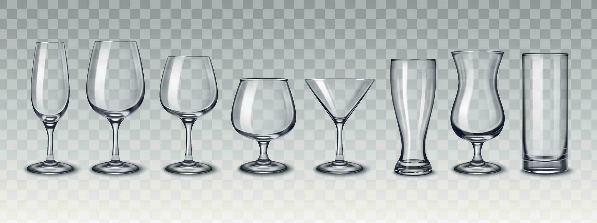 Glassware For Drinks Set vector