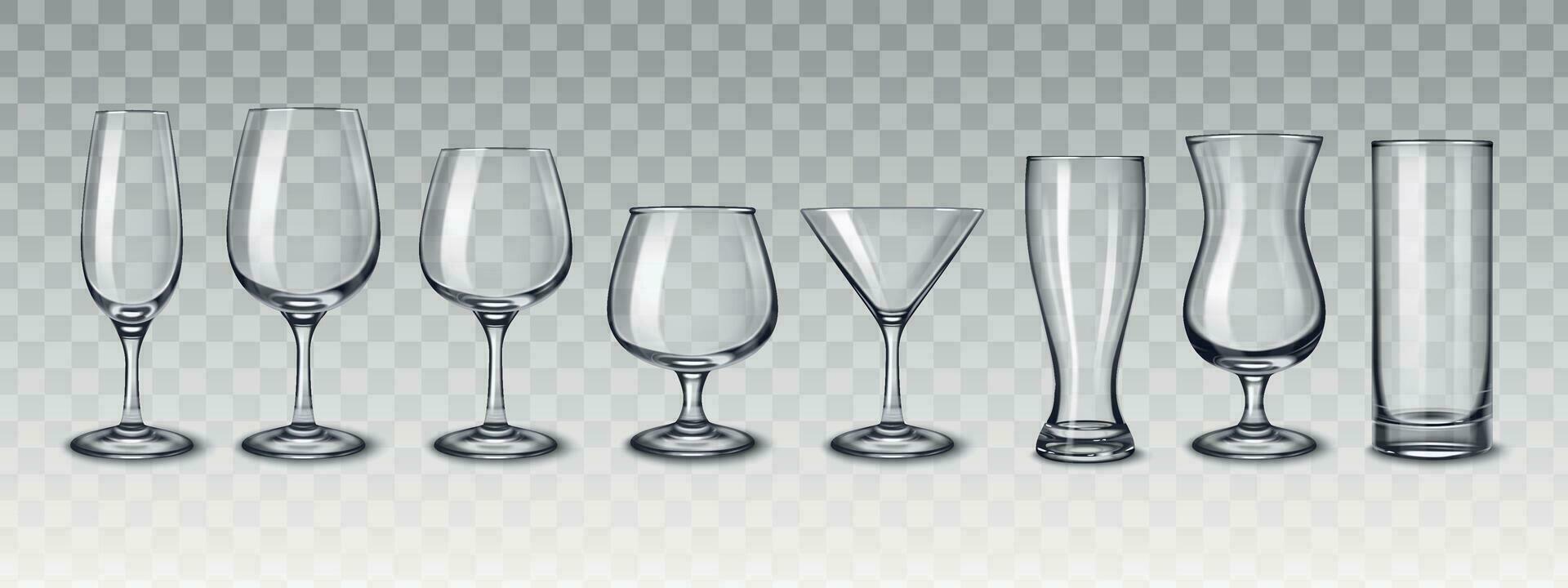 cristalería para bebidas conjunto vector