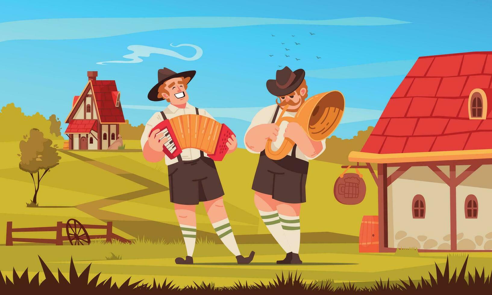 Folklore Music Colored Concept vector