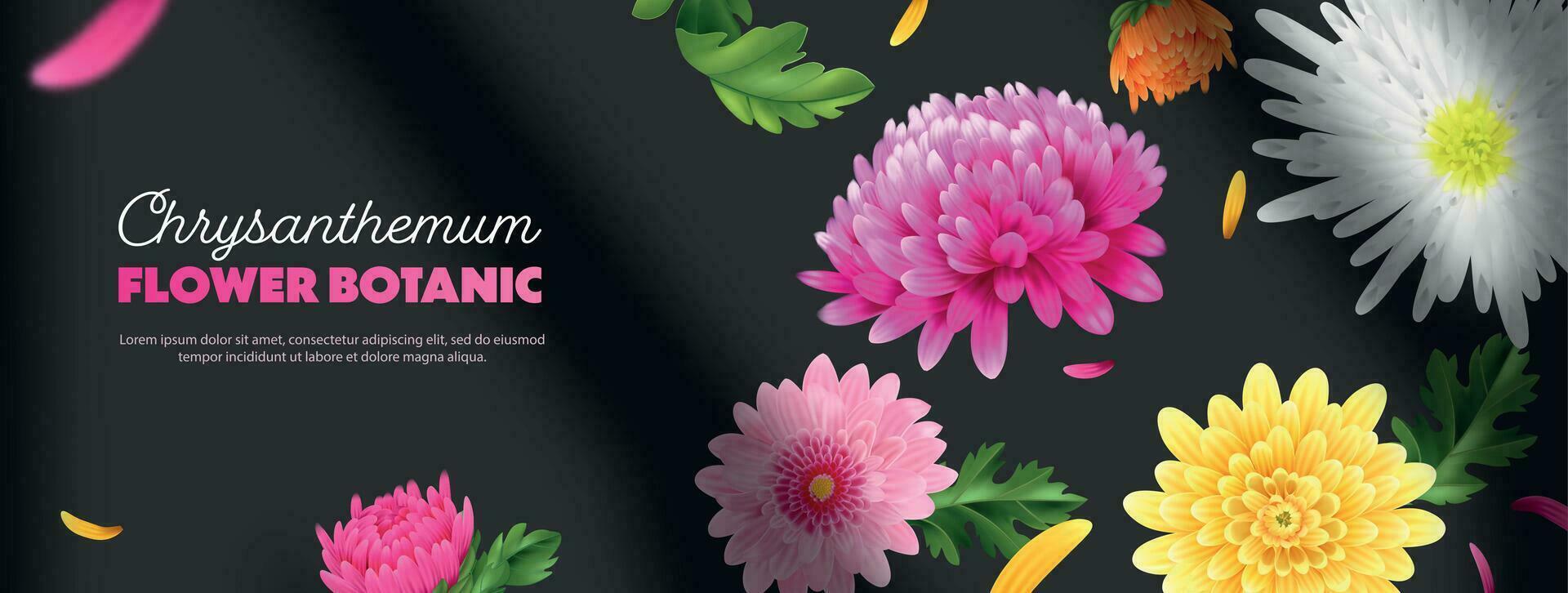 Realistic Chrysanthemum Poster vector