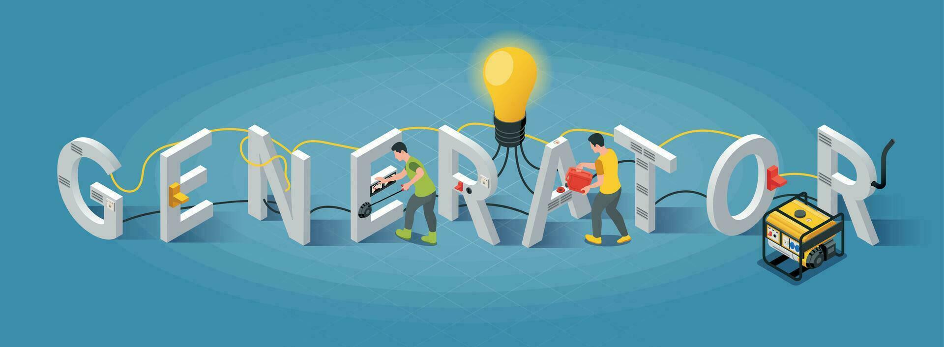 Electric Generator Concept vector