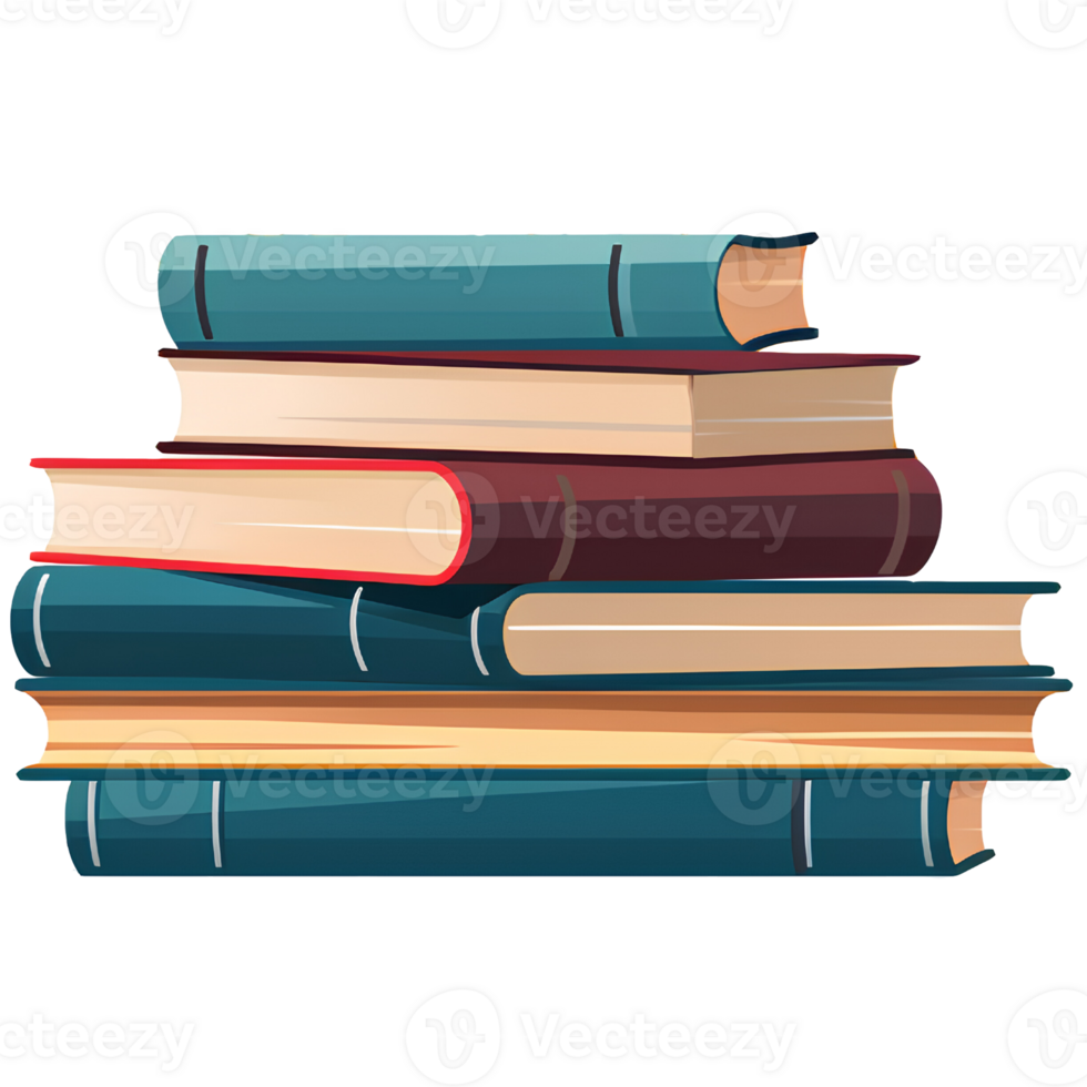 books isolate ai generative png