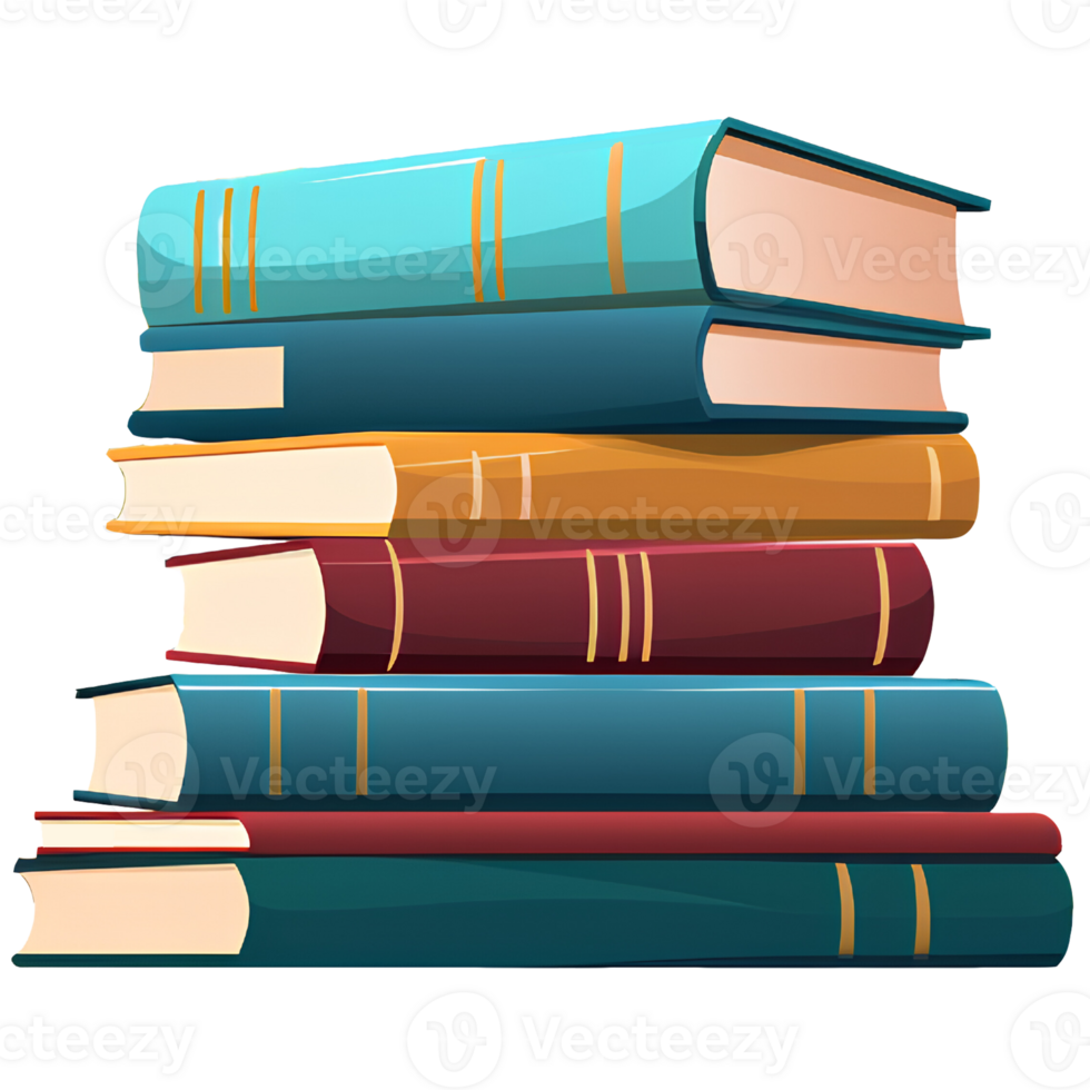 books isolate ai generative png