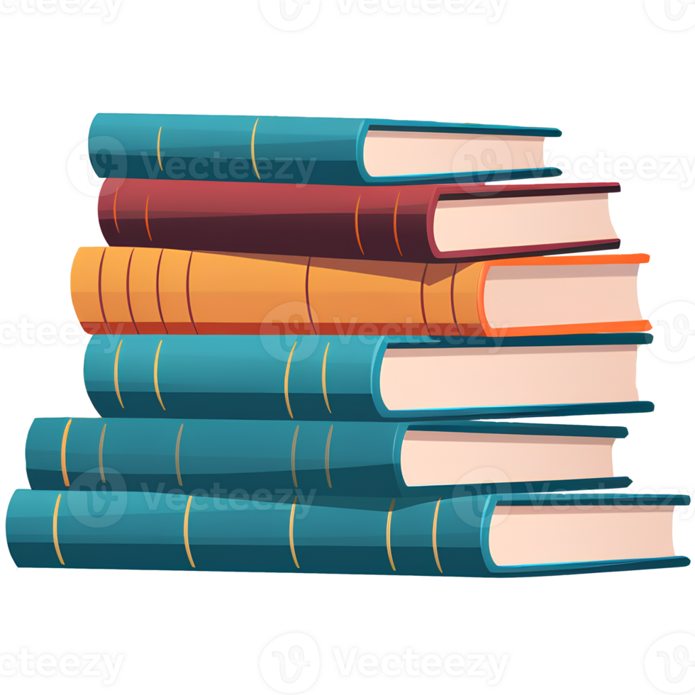 books isolate ai generative png